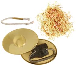 Strike-a-light set: steel striker, flint, brass tobacco box, tinder tube, & tinder Strike-a-light set: steel striker, flint, brass tobacco box, tinder tube, & tinder